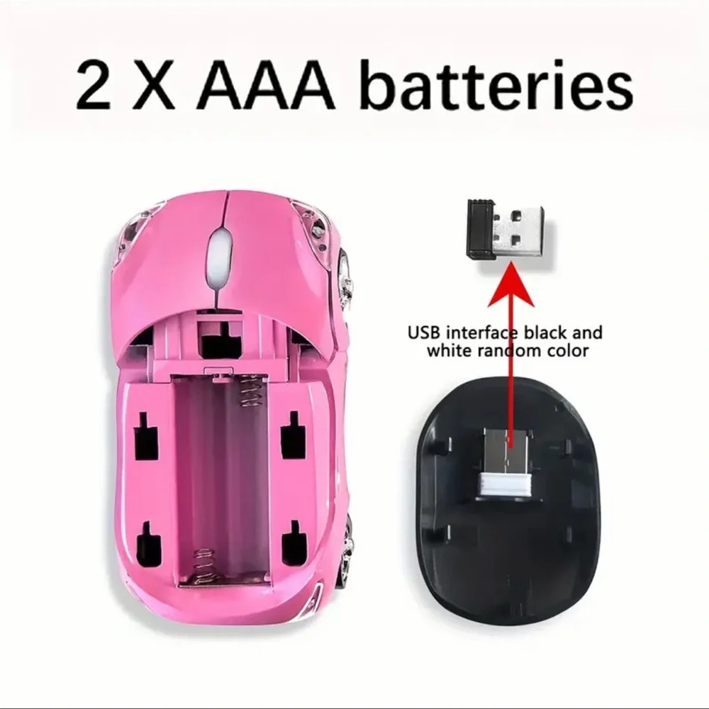 Mouse, Universal Mini Portable Wireless Mouse, NEW, Pink Car Shaped Mous…